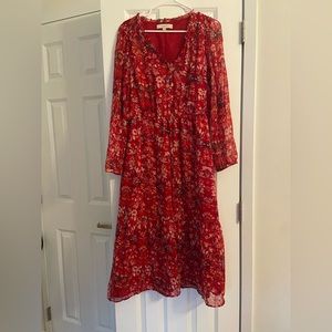 Loft Red dress 💃🏻